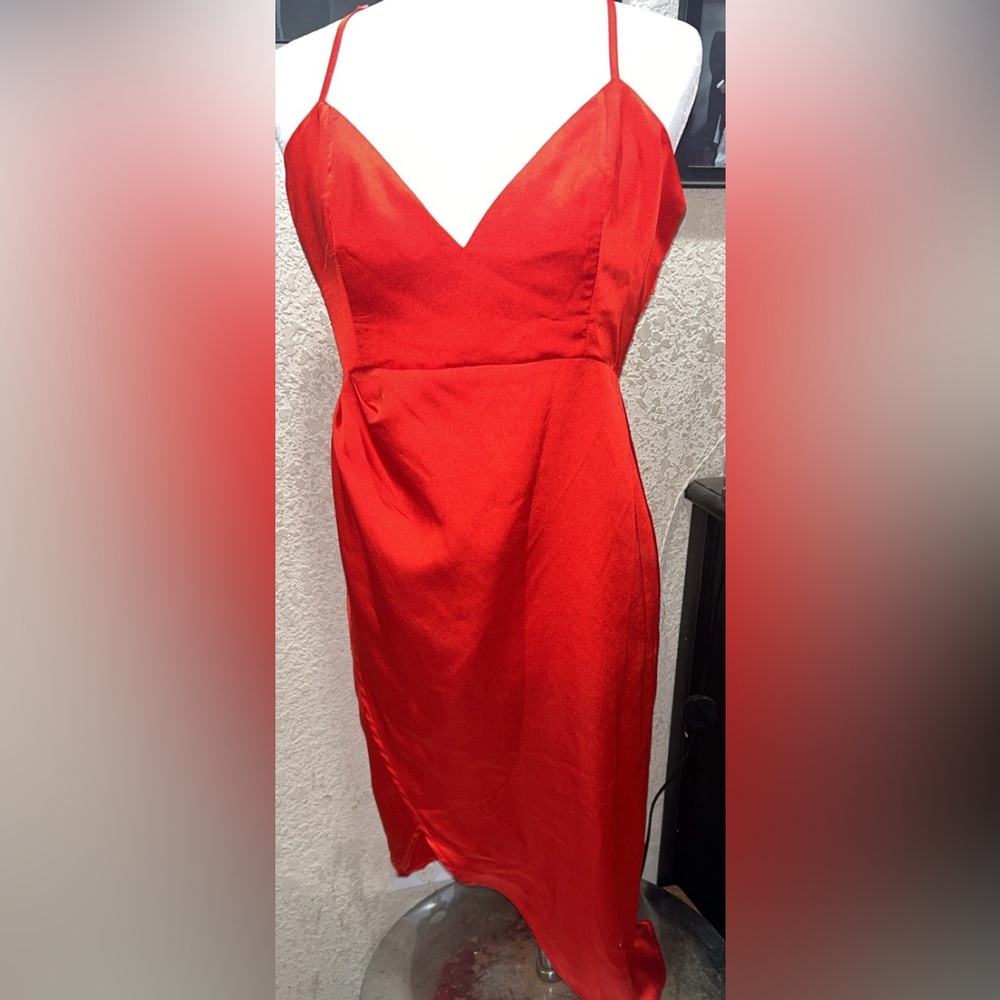 SBEtro Vibrant Red Asymmetrical Dress